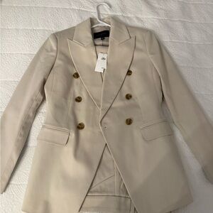 Banana Republic Beige Double-Breasted Blazer and pants suit